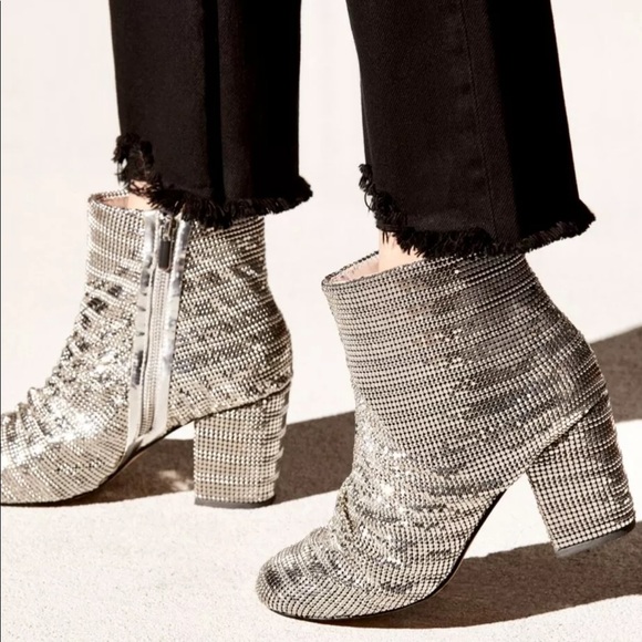 Free People Bling Metallic Boot silver Chainmail - Picture 3 of 6